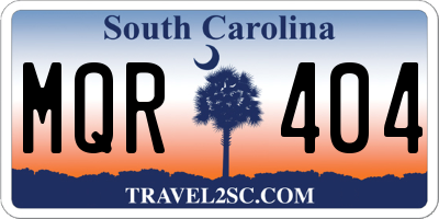 SC license plate MQR404