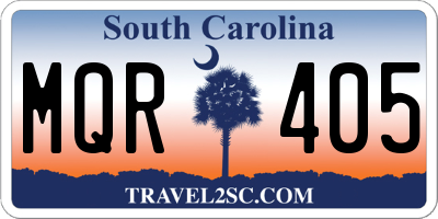 SC license plate MQR405