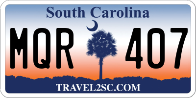 SC license plate MQR407