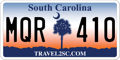 SC license plate MQR410
