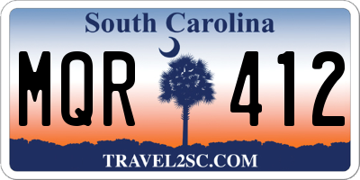 SC license plate MQR412