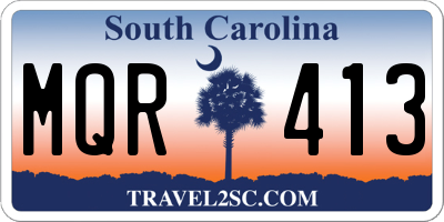 SC license plate MQR413