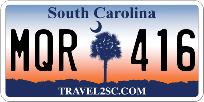 SC license plate MQR416