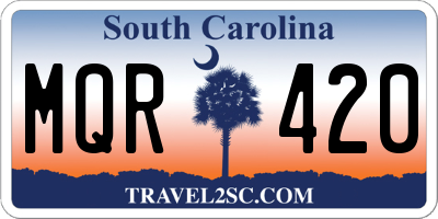SC license plate MQR420