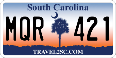 SC license plate MQR421