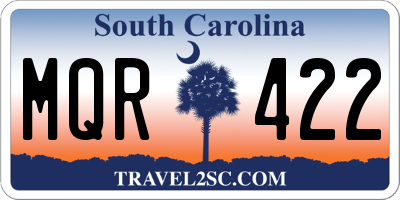 SC license plate MQR422