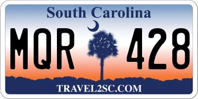 SC license plate MQR428