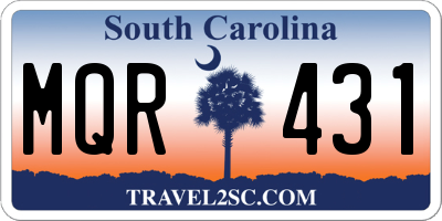 SC license plate MQR431