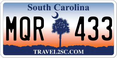 SC license plate MQR433