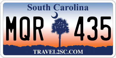 SC license plate MQR435