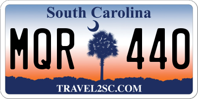 SC license plate MQR440