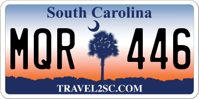 SC license plate MQR446
