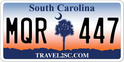 SC license plate MQR447