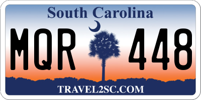 SC license plate MQR448