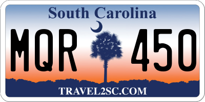 SC license plate MQR450