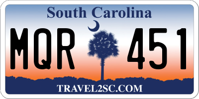 SC license plate MQR451