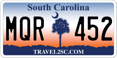 SC license plate MQR452