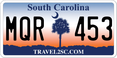SC license plate MQR453