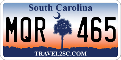 SC license plate MQR465