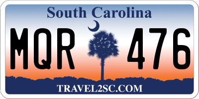 SC license plate MQR476