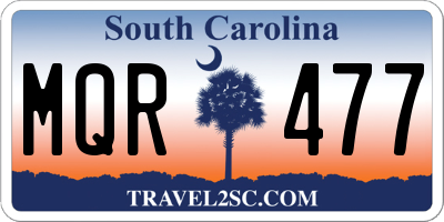 SC license plate MQR477