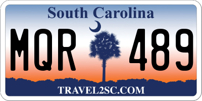 SC license plate MQR489