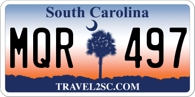 SC license plate MQR497