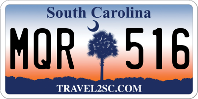 SC license plate MQR516