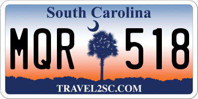 SC license plate MQR518