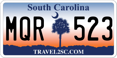 SC license plate MQR523