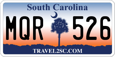 SC license plate MQR526