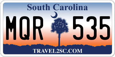 SC license plate MQR535