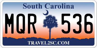 SC license plate MQR536