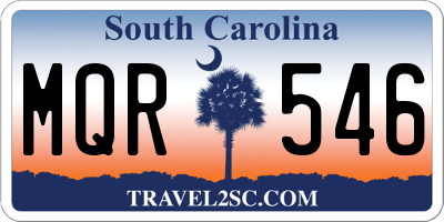 SC license plate MQR546