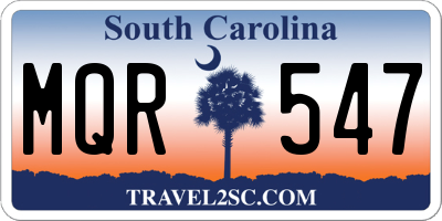 SC license plate MQR547
