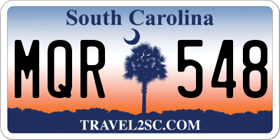 SC license plate MQR548