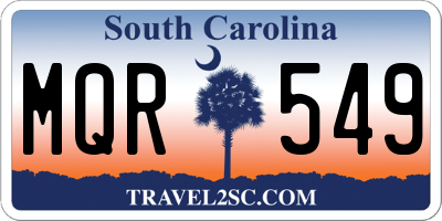 SC license plate MQR549