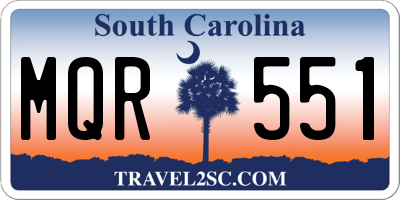 SC license plate MQR551
