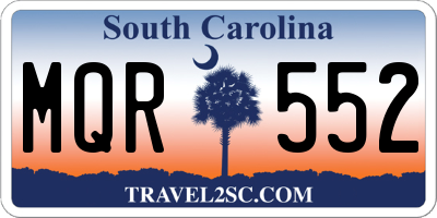 SC license plate MQR552