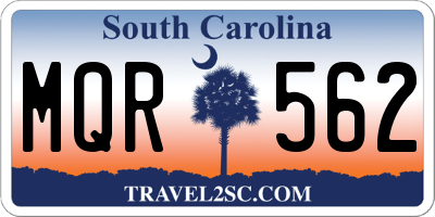 SC license plate MQR562