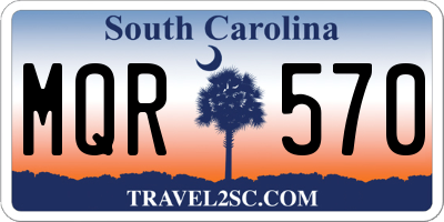 SC license plate MQR570