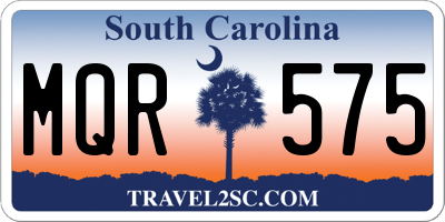 SC license plate MQR575