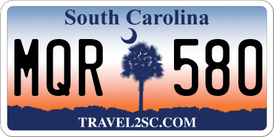 SC license plate MQR580