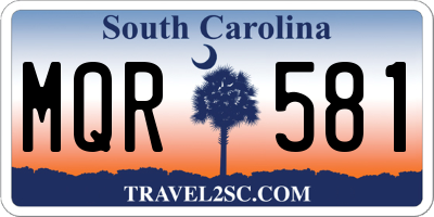 SC license plate MQR581