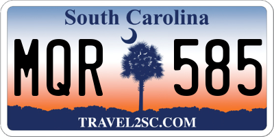 SC license plate MQR585