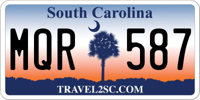 SC license plate MQR587