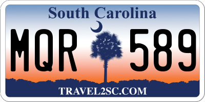 SC license plate MQR589