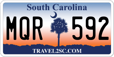SC license plate MQR592