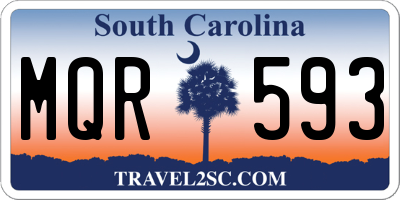 SC license plate MQR593