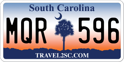 SC license plate MQR596